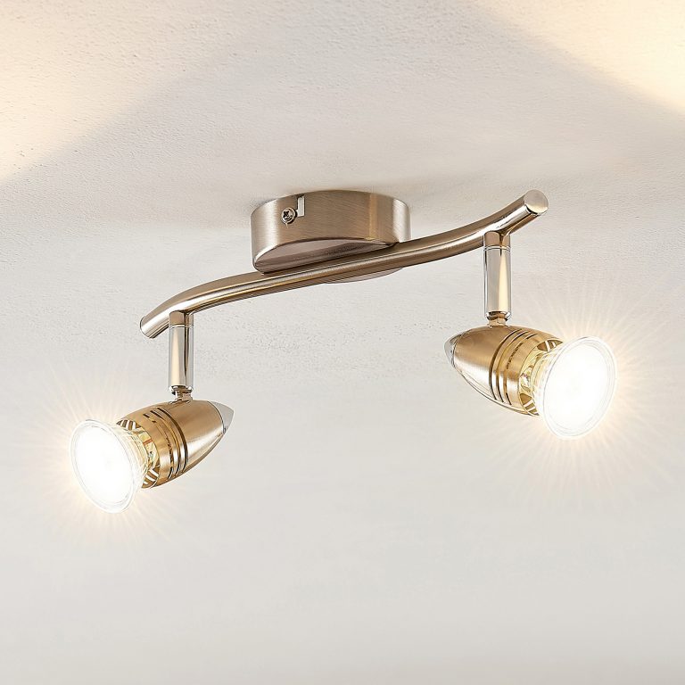 ELC Kalean LED-takspot, nikkel, 2 lyskilder