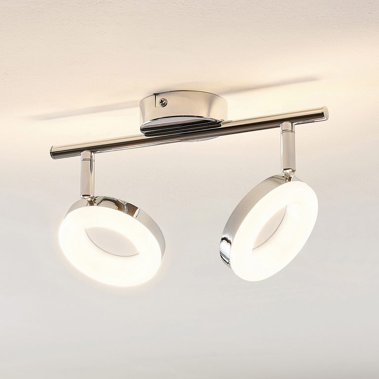 ELC Tioklia LED-taklampe, krom, 2 lyskilder