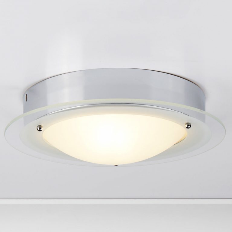 JUNA - taklampe til badet med glasskant