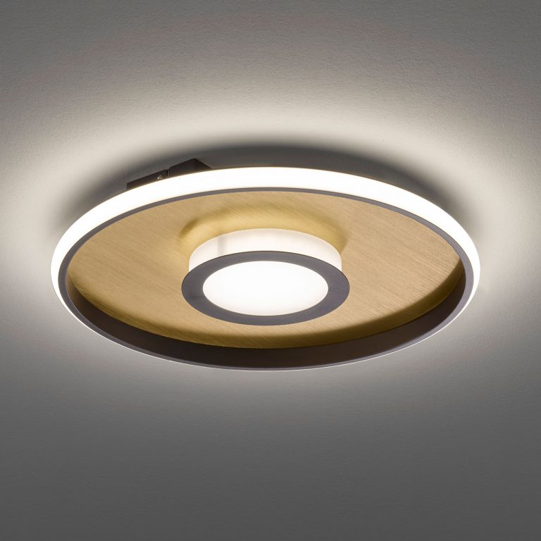 LED-taklampe Zoe, rund, gull-rust, 45 cm