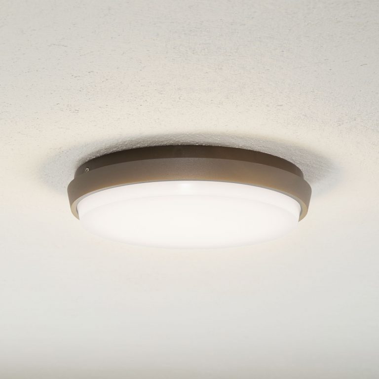 Lucande Amra LED utendørs taklampe, rund, 24 cm
