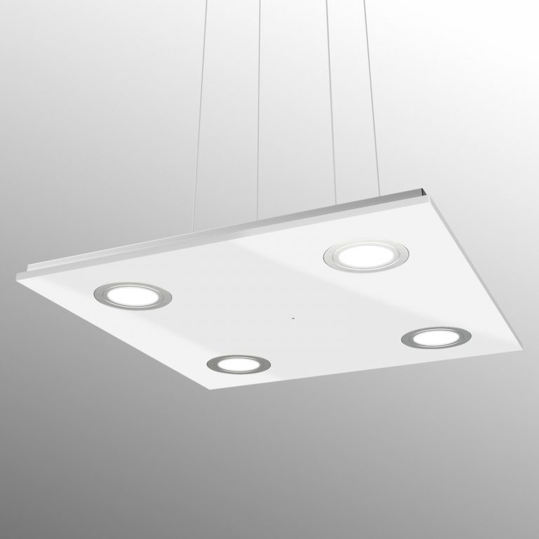 Kvadratisk LED-pendellampe Pano, hvit