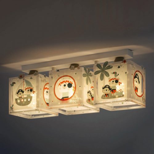 3 lyskilder taklampe Pirates til barnerommet