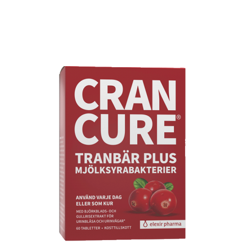 Cran Cure® tranebær pluss melkesyrebakterier, 60 tabletter