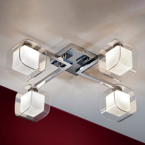 Cube – LED-taklampe med fire doble skjermer