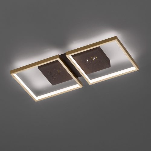 LED-taklampe Pix, brun, 2 lyskilder, 54 x 25 cm