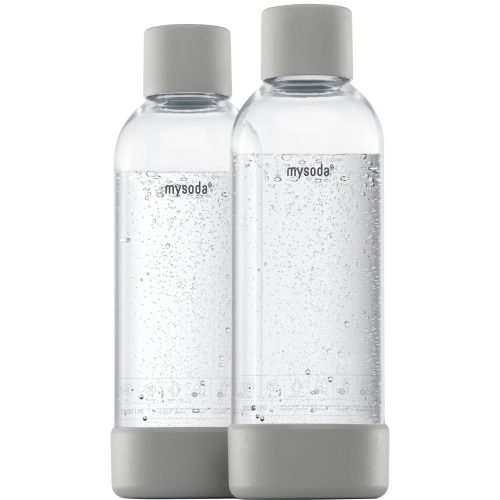 MySoda Vannflaske 1 liter 2 stk, Grå