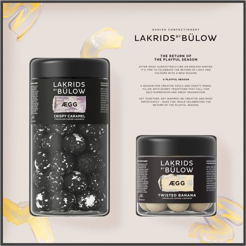 Lakrids by Bülow Black Box Egg Regular Crispy Caramel & Small Twisted Banana