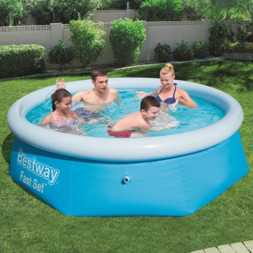 Bestway Oppblåsbart svømmebasseng Fast Set rundt 244x66 cm 57265