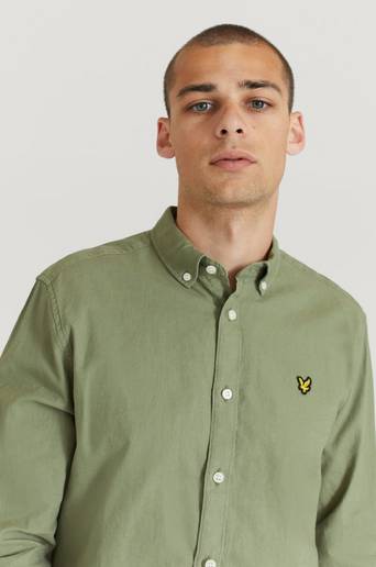 Lyle & Scott Skjorte Cotton Linen Shirt Grønn
