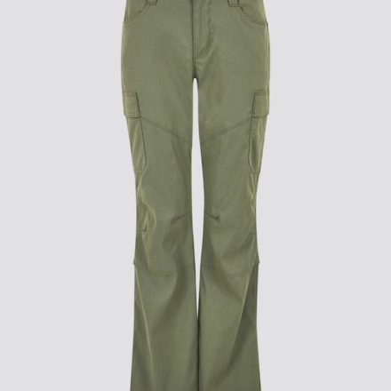 Turbukse utility bootcut cargo - Mosegrønn