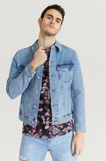 J.Lindeberg Jeansjakke Ran Sky Wash Denim Jacket Blå