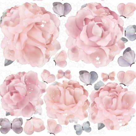 Schmooks Wallsticker Peonies and Butterflies