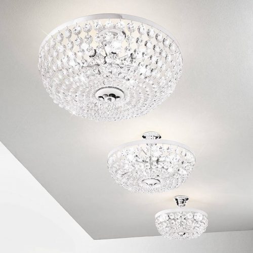 Taklampe Valerie, krom, Ø 40 cm