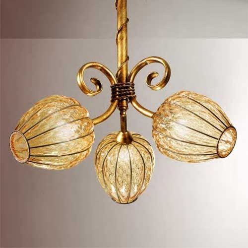 Klassisk taklampe GEMMA, munnblåst