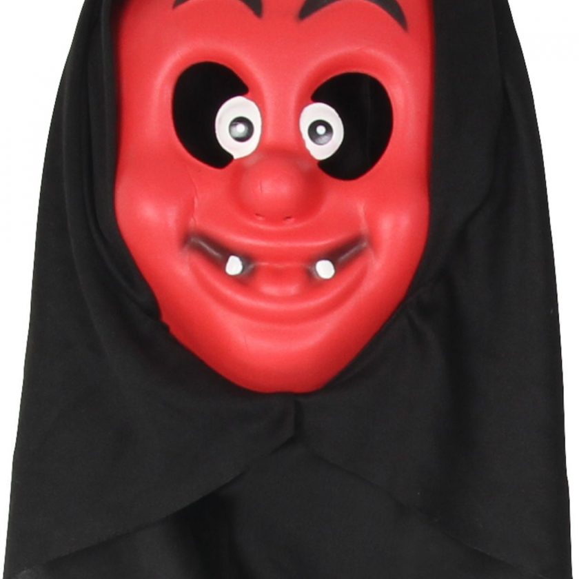 Kostyme Maske med Hette Djevel Barn, Rød