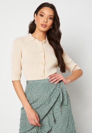 SELECTED FEMME Ally SS Knit Poloneck Sandshell S