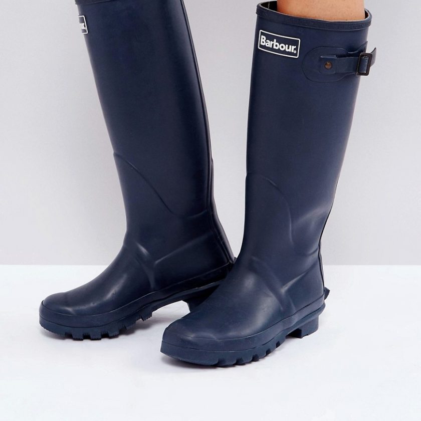 barbour chelsea welly boot with logo detail