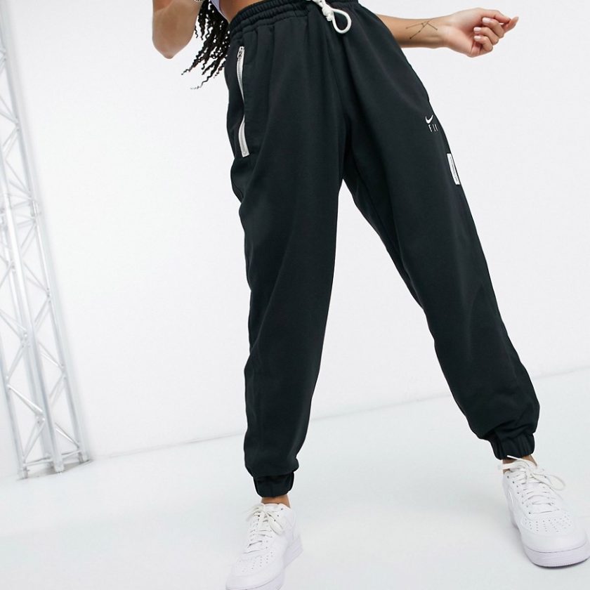 Nike Basketball standard issue fly logo joggers in black
