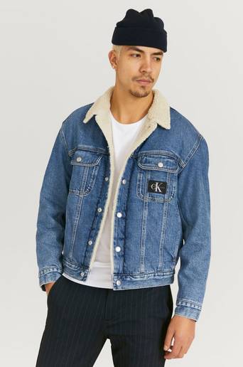 Calvin Klein Jeans Jeansjakke Regular Sherpa Denim Jacket Blå