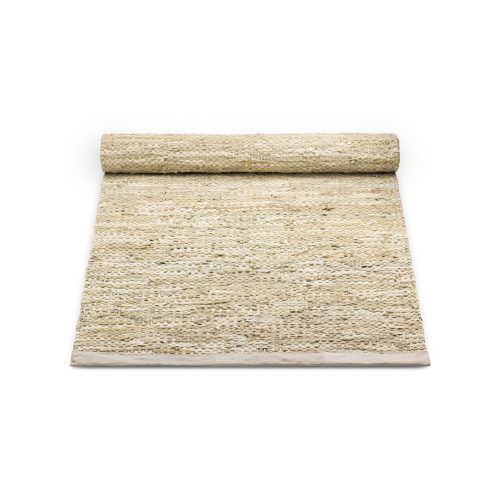 Rug Solid Skinnteppe Beige Flere Størrelser-65x135cm
