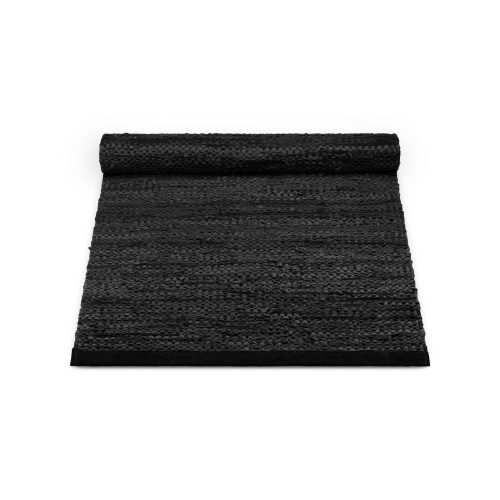 Rug Solid Skinnteppe Sort Flere Størrelser-65x135cm