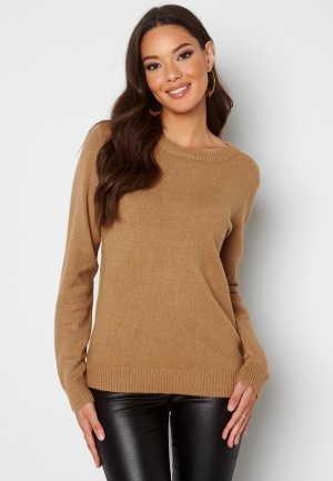 VILA Ril L/S O-neck Knit Top Tigers Eye L
