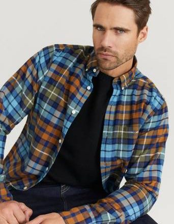 Gant Skjorte D1. Reg Flannel Check BD Blå