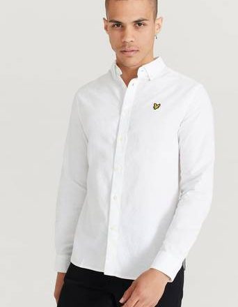 Lyle & Scott Skjorte Cotton Linen Shirt Hvit