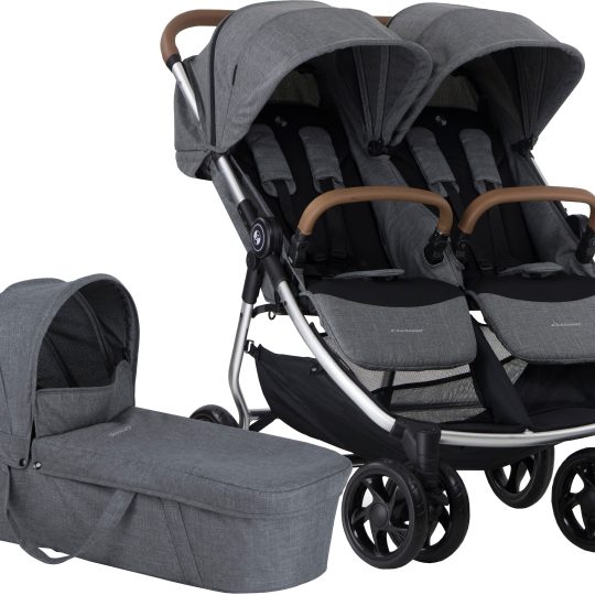 Crescent Duo Lightway Søskenvogn, Grey Melange