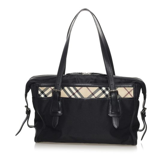 Pre -owned Nova Check Nylon Tote Bag