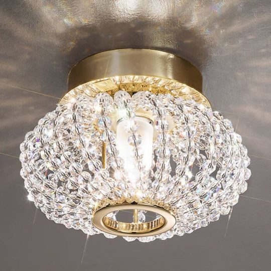 CARLA krystall-taklampe med gull
