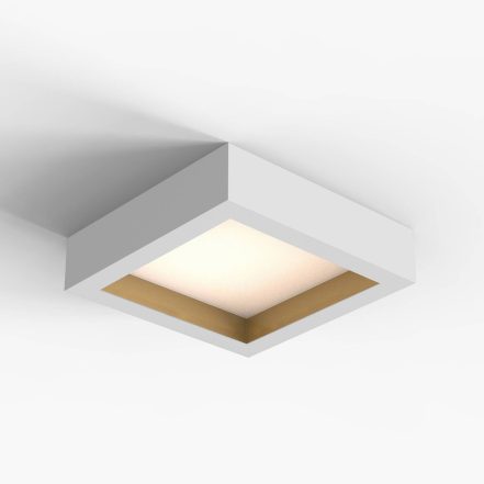 LED-taklampe Valencia, hvit/gull, 30 x 30 cm