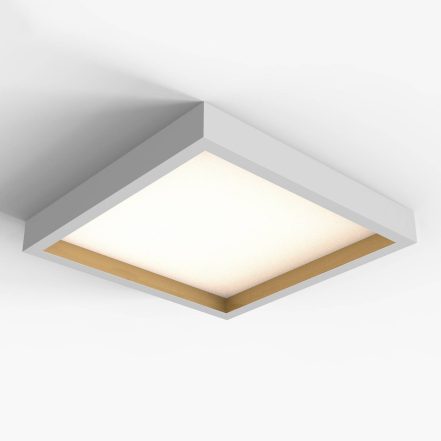 LED-taklampe Valencia, hvit/gull, 60 x 60 cm