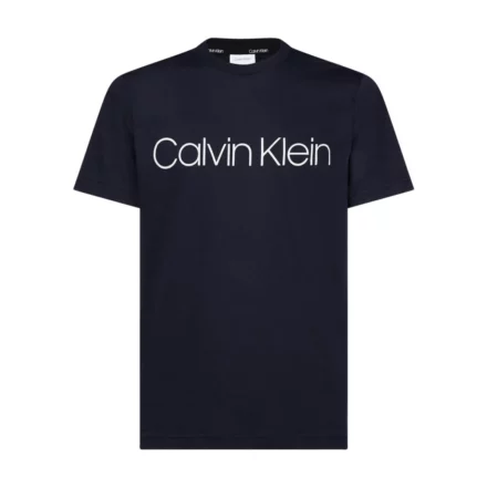 Navy Calvin Klein Clothing Calvin Klein Cotton Front Logo T-Shirt