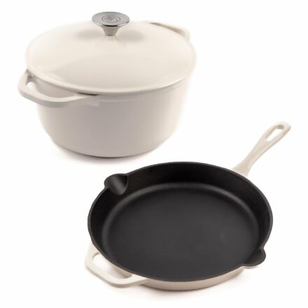 Mareld Støpejernspanner og støpejernspanne, creme