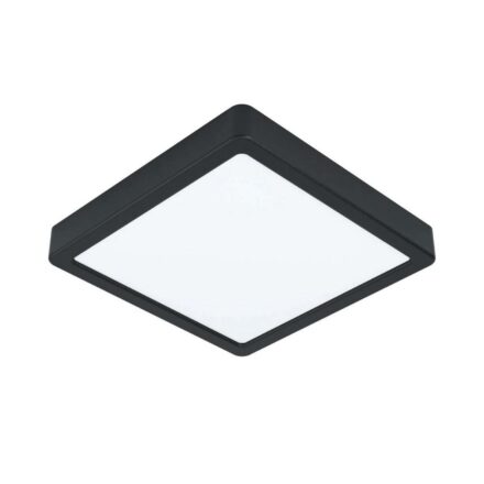 LED-taklampe Fueva 5, IP20 svart 21x21 cm