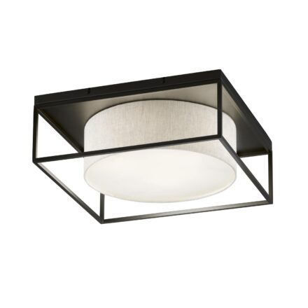 Taklampe Carre 50x50 cm stoffskjerm hvit