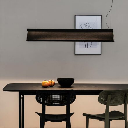 LED-hengelampe Ludovico Surface, 115 cm, svart