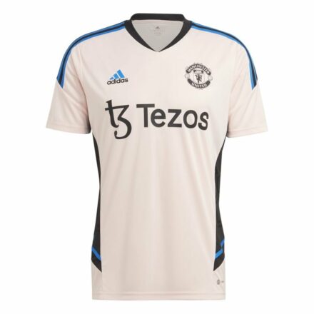 Manchester United Trenings T-Skjorte Condivo 22 - Rosa/Blå/Sort - adidas, størrelse Large