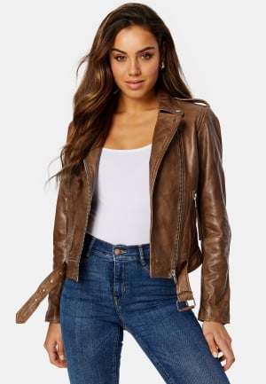 JOFAMA Rachel Leather Biker Cognac 40