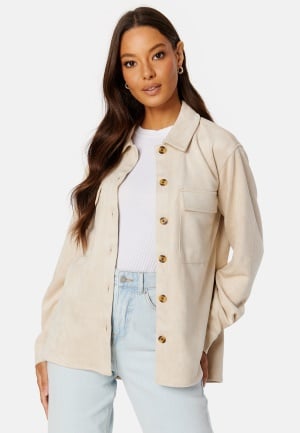 Pieces Timone LS Shirt Jacket Tan XS