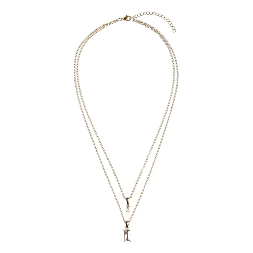 Baguette Crystal Necklace Champagne