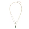 Baguette Crystal Necklace Green