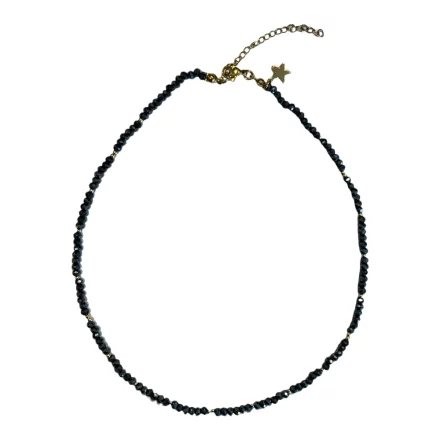 Crystal Bead Necklace 3 MM Sparkled Navy Blue