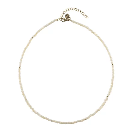 Glass Bead Necklace Pale Yellow