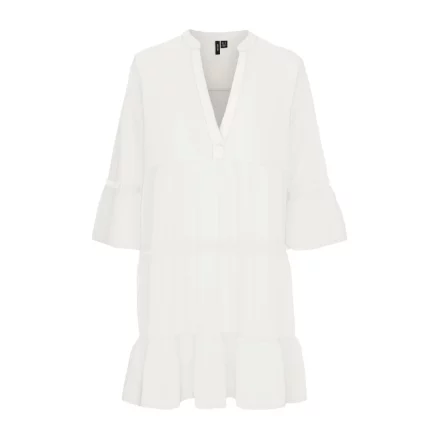 Hvit Vero Moda Vmmilan 3/4 Short Dress Kjole