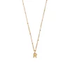 Initial R Satellite Chain Neck - Pale Gold