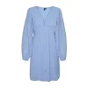 Little Boy Blue Vero Moda Vmdora Dobby Ls V-Neck Short Dress Wvn Kjole