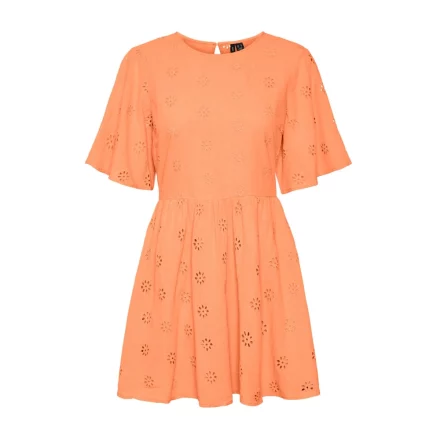 Oransje Vero Moda Vmmaja 2/4 Closed Back Short Dress